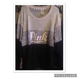 PINK Black & Gray Sweater